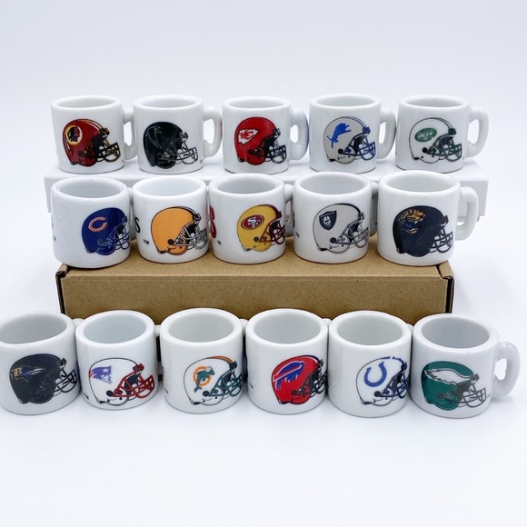 NFL Football Teams Logo Mini Ceramic Cups 16 Tiny Cups - Picture 3 of 10